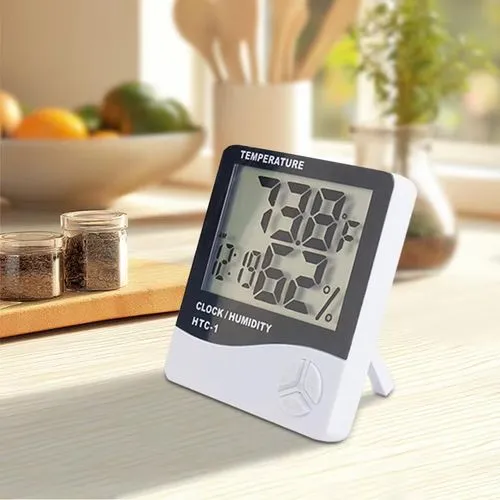 Digital Temperature Thermometer Hygrometer Weather with Clock & Alarm
