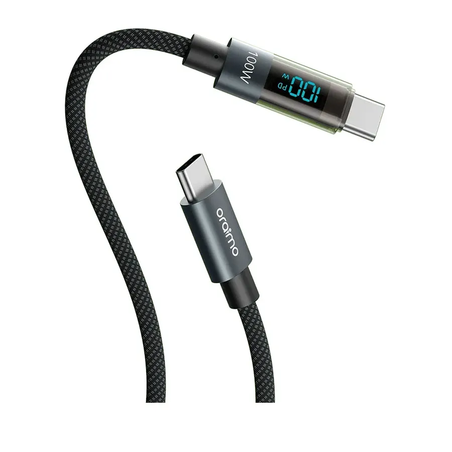 Oraimo DigiLine 100W Type-C Male to Male, 1.2 Meter, Black Charging & Data Cable